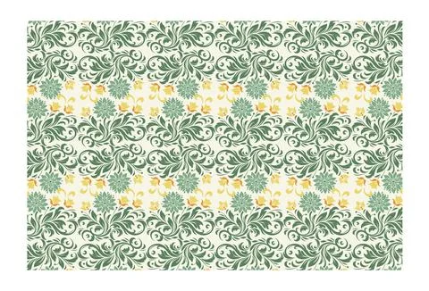 Abstract seamless pattern featuring whimsical floral shapes Stock Illustration