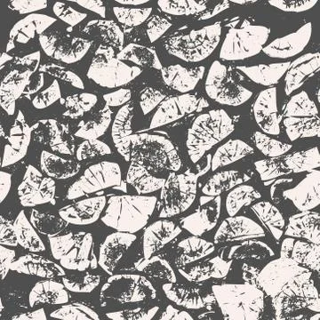 Abstract seamless pattern, Firewood, tree cut, gray and beige grunge wood bac Stock Illustration