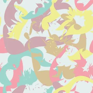 Abstract seamless pattern with floral silhouettes Stock Illustration