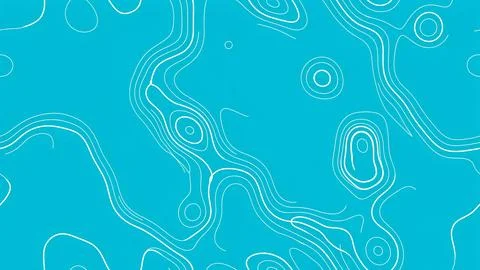 Abstract seamless pattern with flowing white topographic lines on a bright .. Stock Illustration