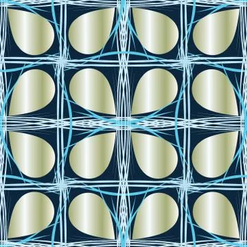 Abstract seamless pattern in the form of drops of blue Illustrazione stock