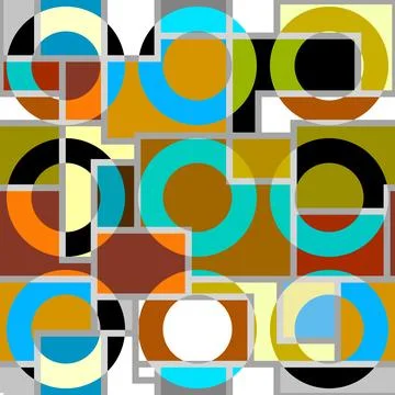 Abstract seamless pattern. Geometric circles. Vector image. 库存插图