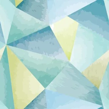 Abstract seamless pattern Geometric form watercolor background Stock Illustration