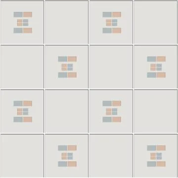 Abstract seamless pattern, geometric gray ceramic tiles wall vector illustrat Stock Illustration