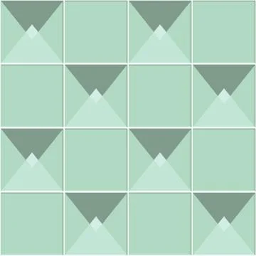Abstract seamless pattern, geometric green ceramic tiles vector illustration Stock Illustration