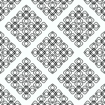 Abstract seamless pattern. Geometric line black and white ornament. Ornamenta Stock Illustration