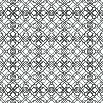 Abstract seamless pattern. Geometric line black and white ornament. Ornamenta Stock Illustration