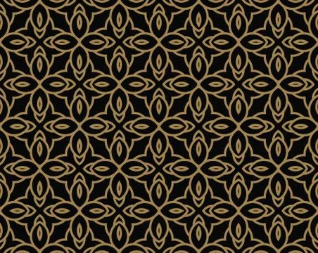 Abstract seamless pattern. Geometric line gold ornament. Ornamental stylish b Stock Illustration