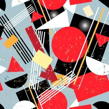 Abstract seamless pattern from geometric objects 스톡 일러스트