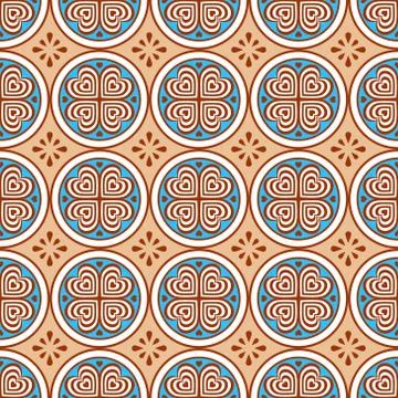 Abstract seamless pattern with geometric ornaments. Stock vector illustration Stock Illustration