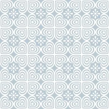 Abstract seamless pattern with geometric ornaments. White elements on the blue Illustrazione stock