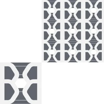 Abstract seamless pattern from geometric shapes with pattern unit. Stock Illustration