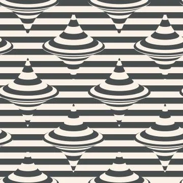 Abstract seamless pattern with geometric volumetric shapes. Stock Illustration