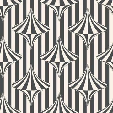 Abstract seamless pattern with geometric volumetric shapes. Stock Illustration