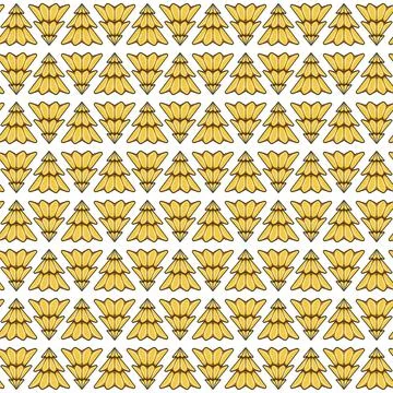Abstract seamless pattern with gold Christmas trees. Stock Illustration