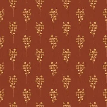 Abstract seamless pattern of gold glitter branches Stock Illustration