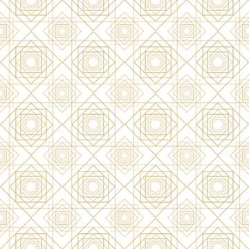 Abstract seamless pattern. Golden squares ornament on white background.  Stock Illustration