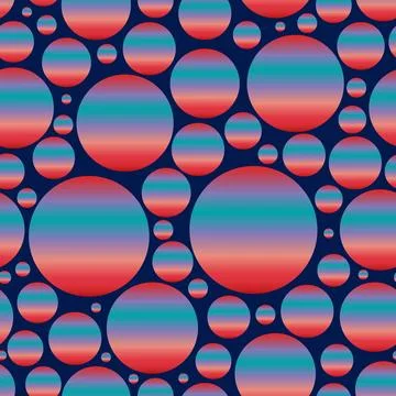 Abstract seamless pattern of gradient circles of different diameters. Vector 스톡 일러스트