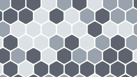 Abstract seamless pattern with gray and white hexagons interlocking backgro.. Stock Illustration