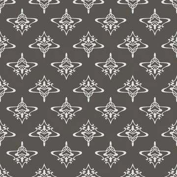 Abstract seamless pattern with gray Art Nouveau style Stock Illustration