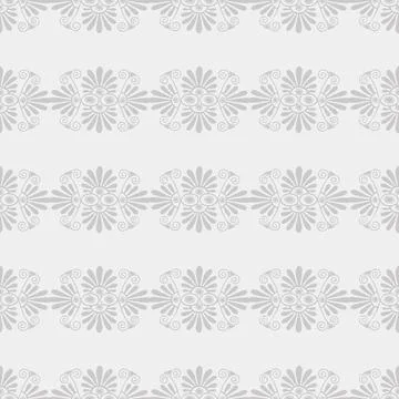 Abstract seamless pattern with gray floral in Art Nouveau style Stock Illustration