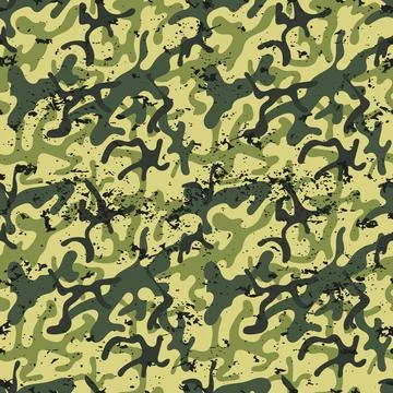 Abstract seamless pattern green camouflage grunge Stock Illustration