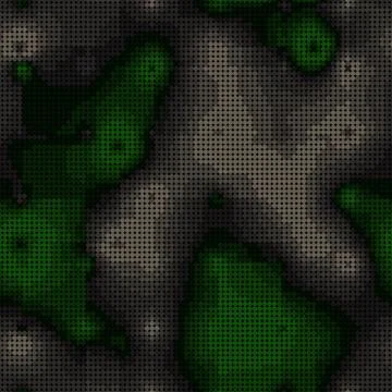 Abstract seamless pattern with green colored chaotic circles on dark Stockillustratie