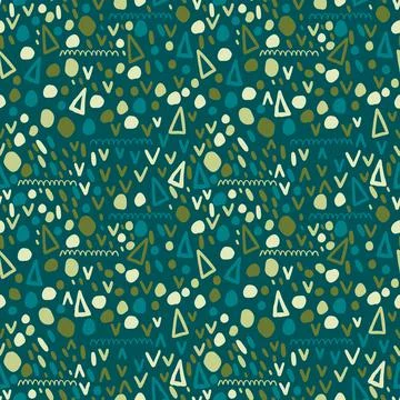 Abstract seamless pattern green color.Modern hand drawn texture background Stock Illustration
