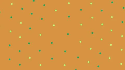 Abstract seamless pattern with green dots on orange background Stock Illustration