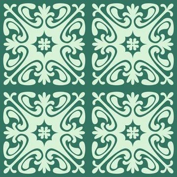 Abstract seamless pattern on green emerald background, illustration for texti Stock Illustration