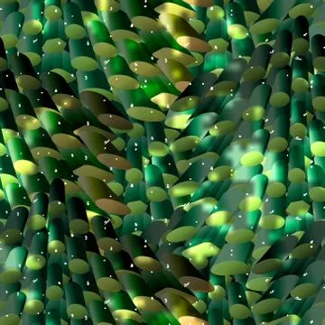 Abstract seamless pattern of green illuminated volume of cylinde Stockillustratie