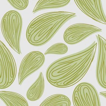 Abstract seamless pattern green leaves. Vector background of foliage. Retro f Illustrazione stock