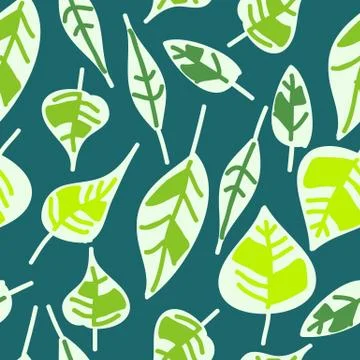 Abstract seamless pattern of green leaves Stock Illustration