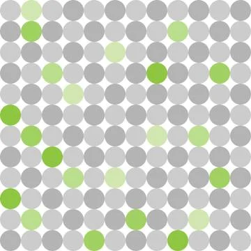 Abstract seamless pattern with grey and green dots on a white background Stock Illustration
