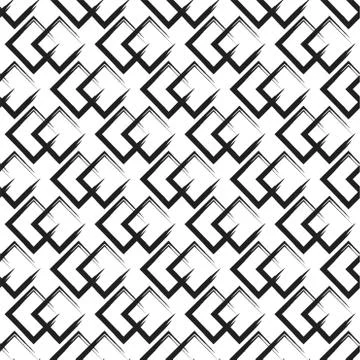 Abstract seamless pattern with grunge brush geometric shape. Modern black and Stock Illustration