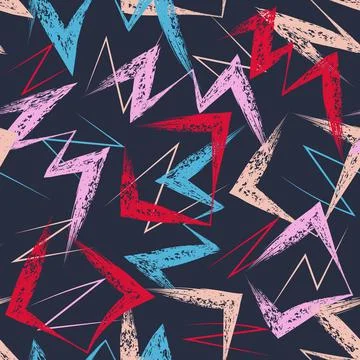 Abstract seamless pattern with grunge paint brush stroke. Stock Illustration