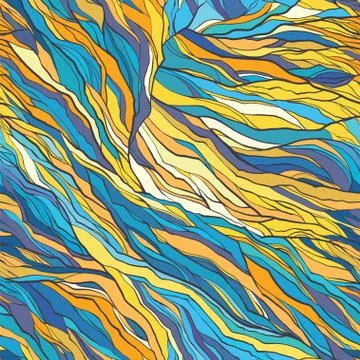 Abstract seamless pattern with hair, lines, fibers Stock Illustration