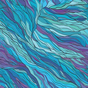 Abstract seamless pattern with hair, lines Stock Illustration