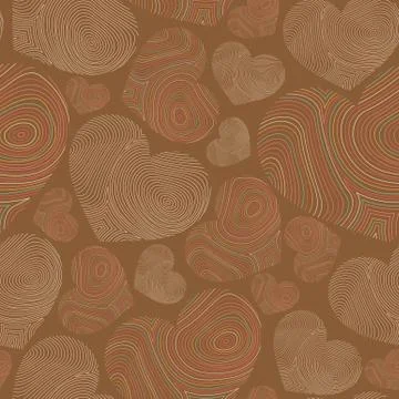 Abstract seamless pattern with hand-drawn hearts Stock Illustration