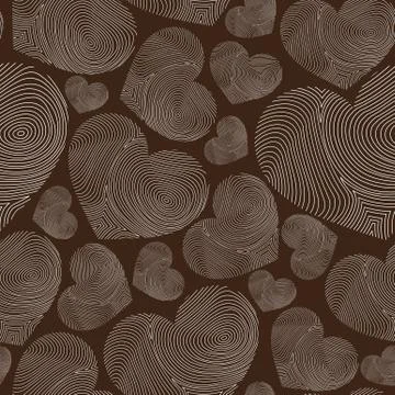 Abstract seamless pattern with hand-drawn hearts Stock Illustration