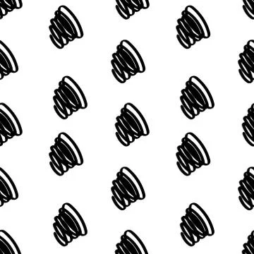Abstract seamless pattern with hand drawn squiggle Stock Illustration