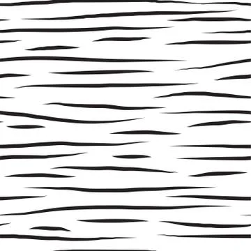 Abstract seamless pattern with hand drawn brush lines on white background Stock Illustration