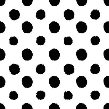 Abstract seamless pattern in hand drawn style with dots Illustrazione stock