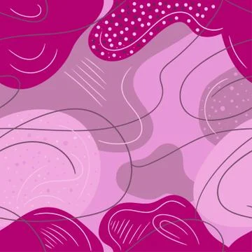 Abstract seamless pattern with hand drawn elements in doodle style. Stock Illustration