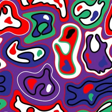 Abstract seamless pattern with hand drawn wave shapes and lines Stock Illustration