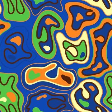 Abstract seamless pattern with hand drawn wave shapes and lines Stock Illustration