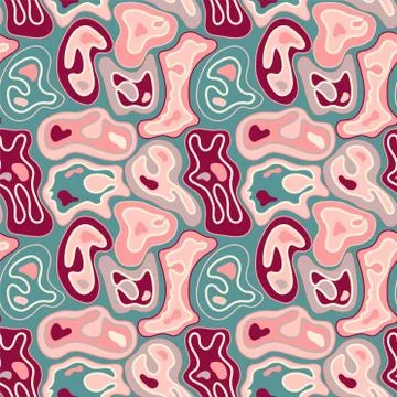 Abstract seamless pattern with hand drawn wave shapes and lines Stock Illustration