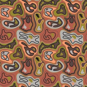 Abstract seamless pattern with hand drawn wave shapes and lines Stock Illustration