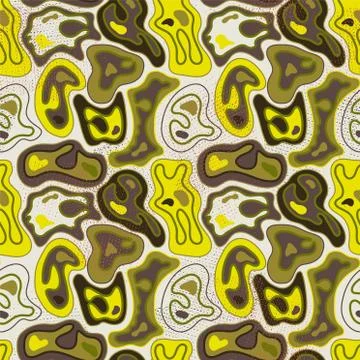 Abstract seamless pattern with hand drawn wave shapes and lines Stock Illustration