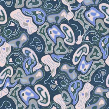 Abstract seamless pattern with hand drawn wave shapes and lines Stock Illustration